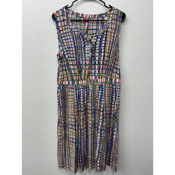 Plenty by Tracy Reese Dress Women's Size 12 Multicolor Geometric Tank Dress - Picture 1 of 5